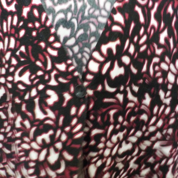 Style & Co Cardigan Sweater -3/4 Sleeve -Large -black/white/red (58) - Picture 4 of 5